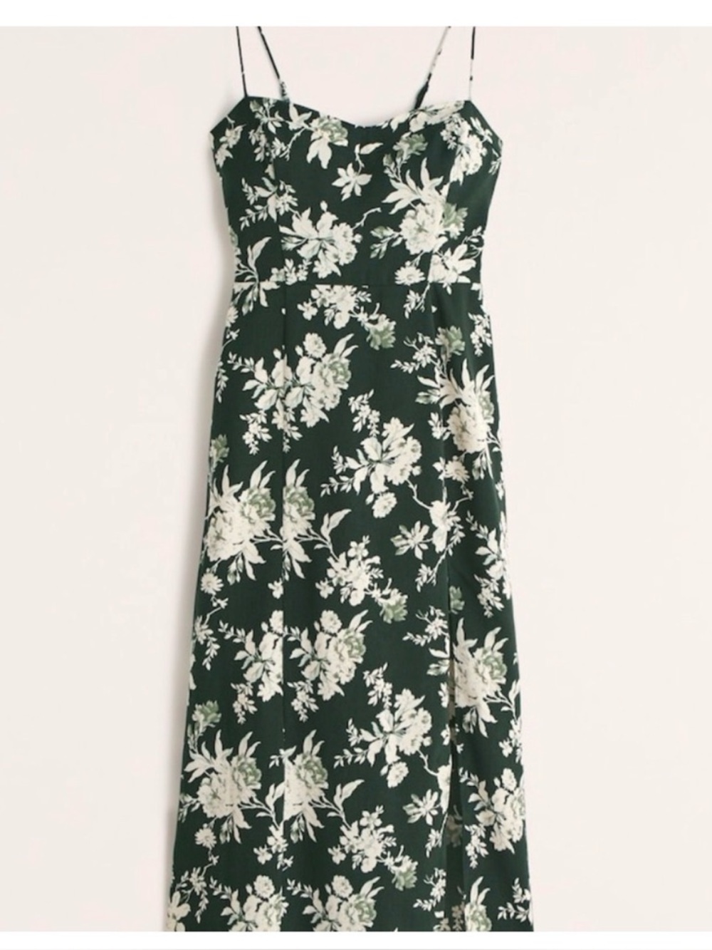 Abercrombie & Fitch Dark Green Floral Midi Dress